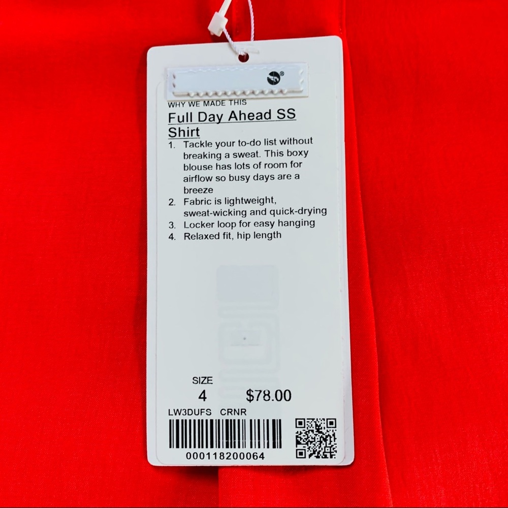 Lululemon full day ahead short sleeve shirt red - Picture 9 of 11